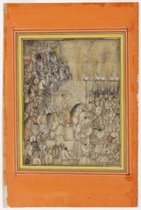 احتفالات في وقت زواج أورنجزيب ، c.1640 (معتم مرحاض الذهب على الورق) بواسطة هونهار